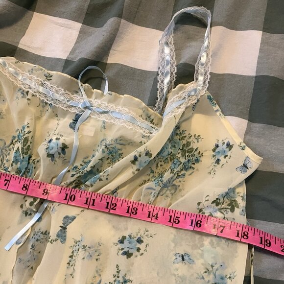 Vintage Y2K California Dynasty Top Womens L Sheer Butterfly Cami Babydoll Fairy - Picture 8 of 9